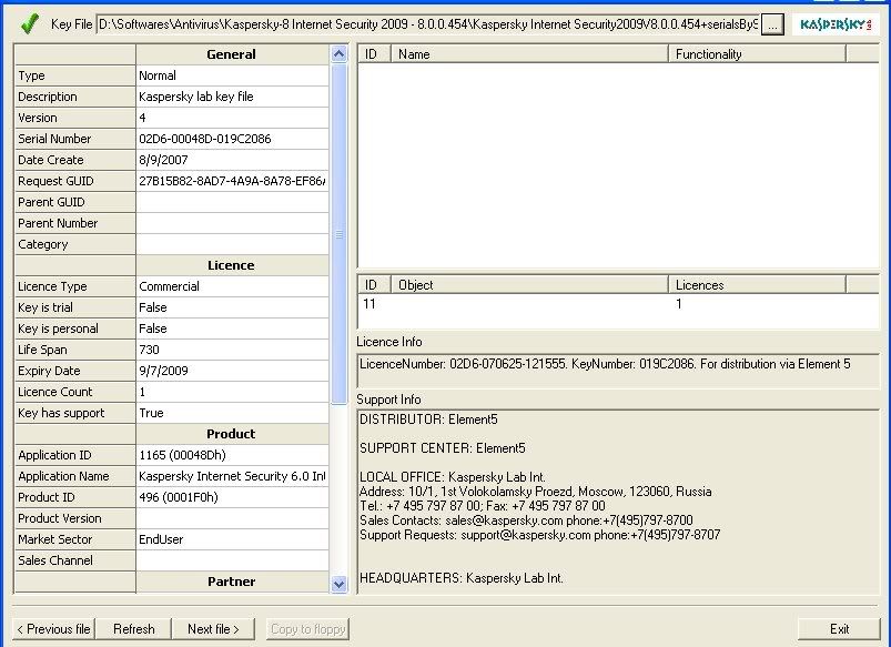 Kaspersky 2009 V8 0 0 506(KIS+KAV) + Key Finder V1 5 2d + Key Viewer preview 3