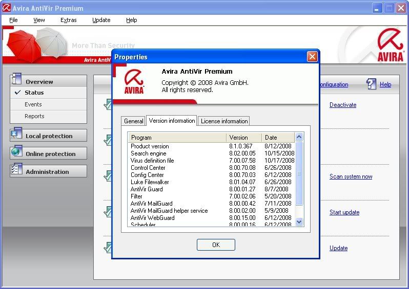 Avira Antivir Premium V8 1 0 367+Genuine Serial preview 0