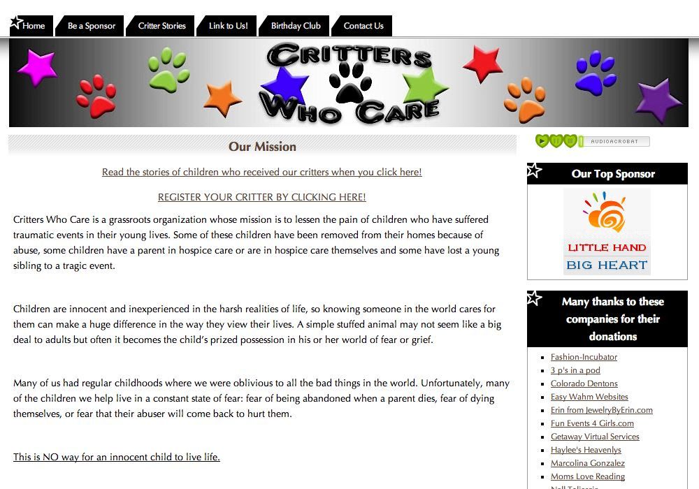 Critters Who Care Banner
