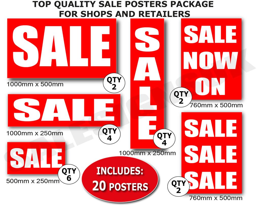 Salesigns Value Red package sale shop Window Posters and Signs inc 20