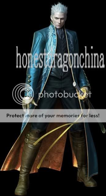 Devil May Cry III Dante Man Coat cosplay costume Blue  