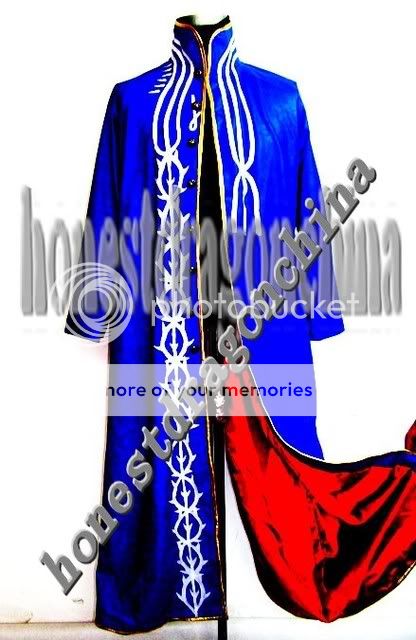 Devil May Cry III Dante Man Coat cosplay costume Blue  