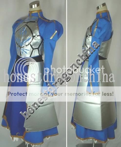 Fate Stay Night Saber Cosplay Costume Blue Dress Custom