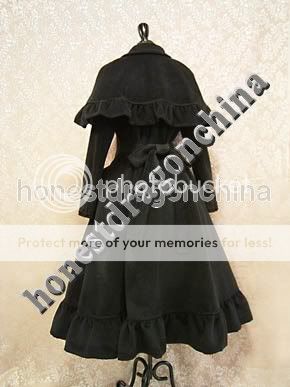 Autumn Winter Gothic Lolita Wool Cape Coat B2 Custom  