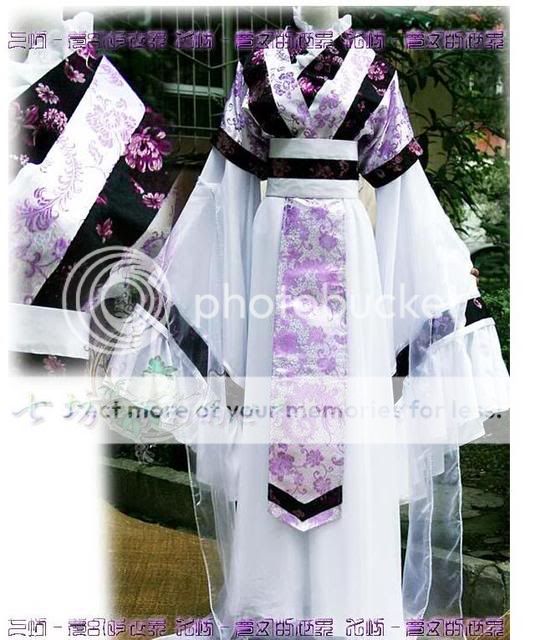 China Hanfu Purple Dress Cosplay Costume Purple Kimono  