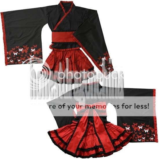 Gothic Lolita Kimono Cosplay Kleider Maßanfertigung Rot