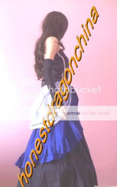 Odin Sphere Gwendolin Cosplay Costume Gothic Blue Dress  