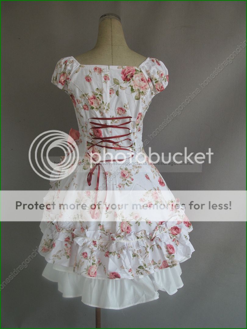 Gothic Lolita Kawaii White Dress Cosplay Costume Handmade All size 