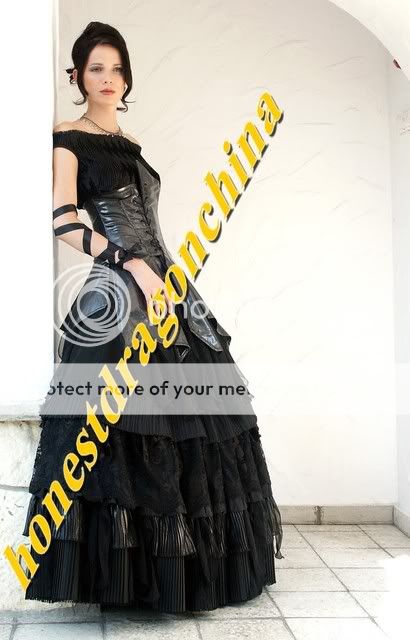 Gothic Lolita Black Lace Janina Preuss Evening Dress Cosplay Costume