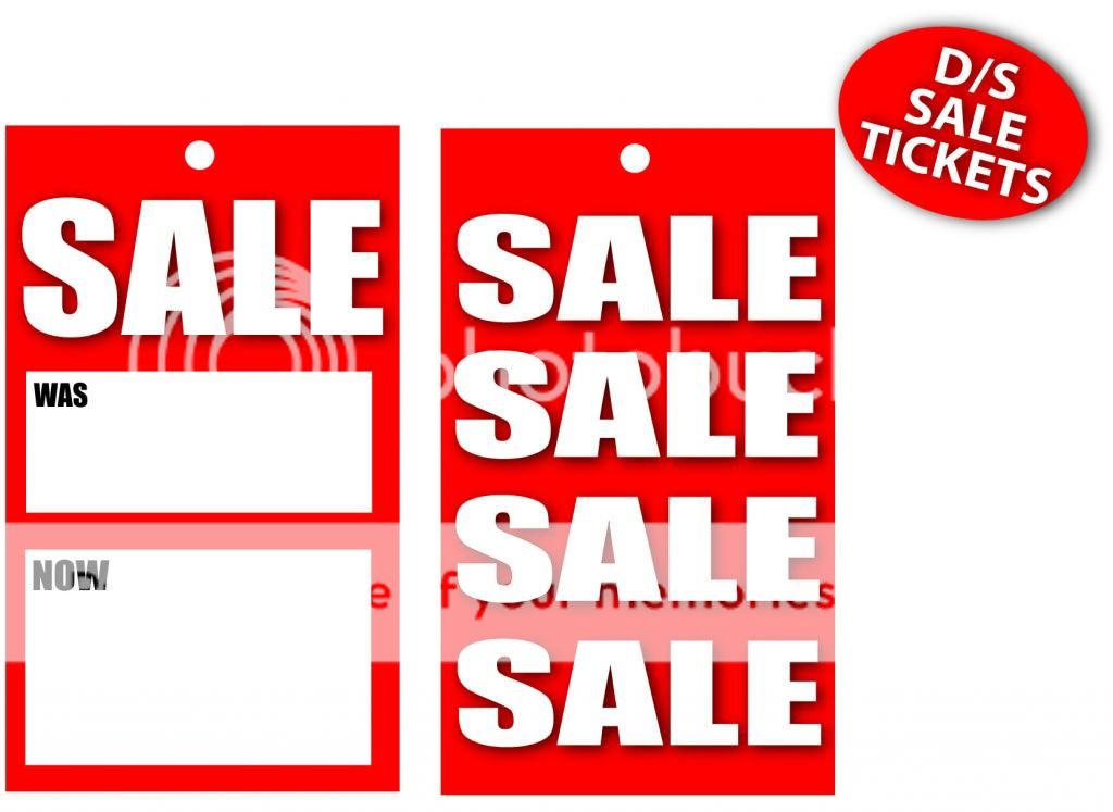 Sale was now Red swing tags tickets salehanger tags labels
